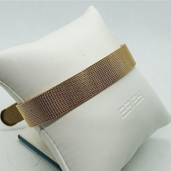 Stainless Steel Gold Tone Watch Band Bracelet - Picture 2 of 5